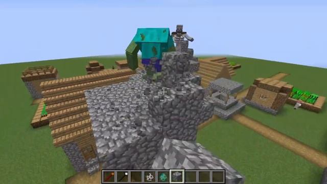 Mutant Zombie VS Mutant Skeleton In The Village Of Residents! | Minecraft Battle!