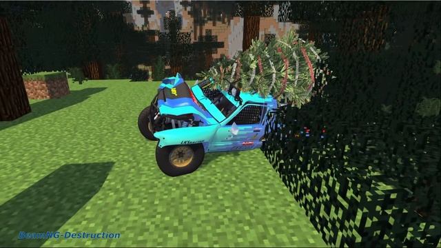 BeamNG Drive - Open Bridge Jumping Car Crashes In Minecraft Map | BeamNG-Destruction