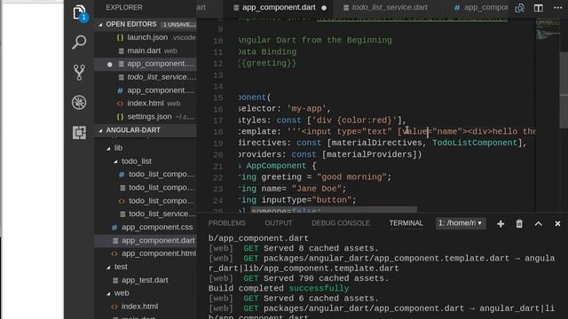 Angular Dart From The Beginning:  06 Data Binding