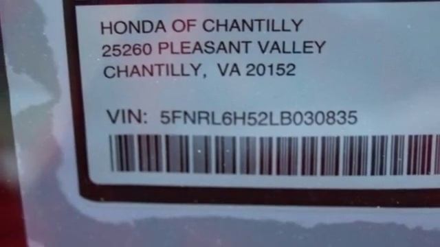 New 2020 Honda Odyssey Washington DC MD Chantilly, DC #HCLB030835