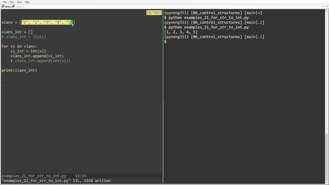 06.19 приклади 05. for. Конвертація списку рядків у список чисел