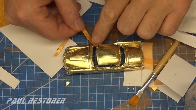 Corgi Renowacja Studebaker Golden Hawk Nr 211s, Pokrycie 24 Karatowym Złotem. Model Odlewany.