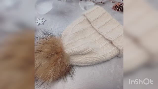 #вязание #шапка из пуха норки Подробный МК