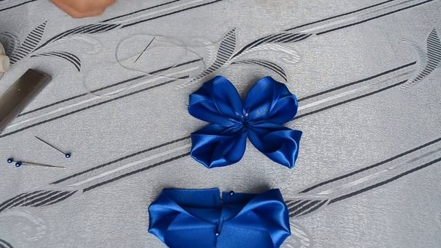 2) Канзаши. Ободок с простым бантиком. МК.