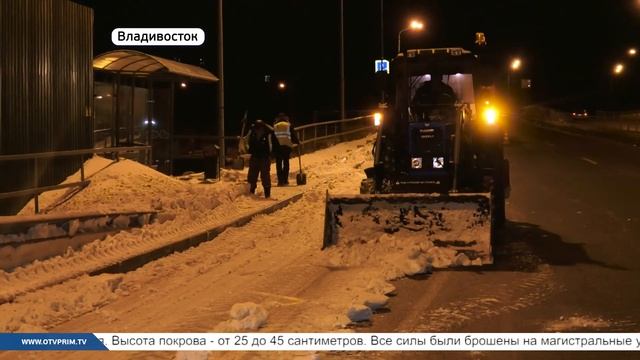 ГЛОНАСС в помощь. Вывоз снега во Владивостоке идёт круглосуточно