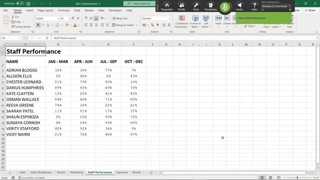 VoxAid | Selecting Excel Worksheet Tabs Using VoxAid Voice Commands.