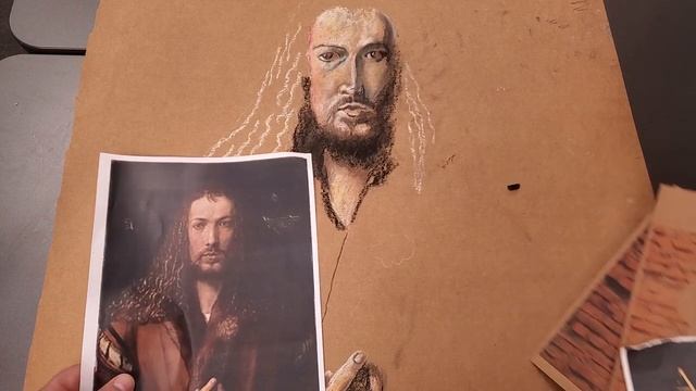 Drawing Collage. Pastel And Charcoal