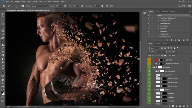 3D Dispersion Effect In Adobe Photoshop CC 2019 ( Tutorial )