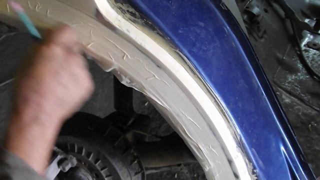 шпатлевание арки авто часть 3