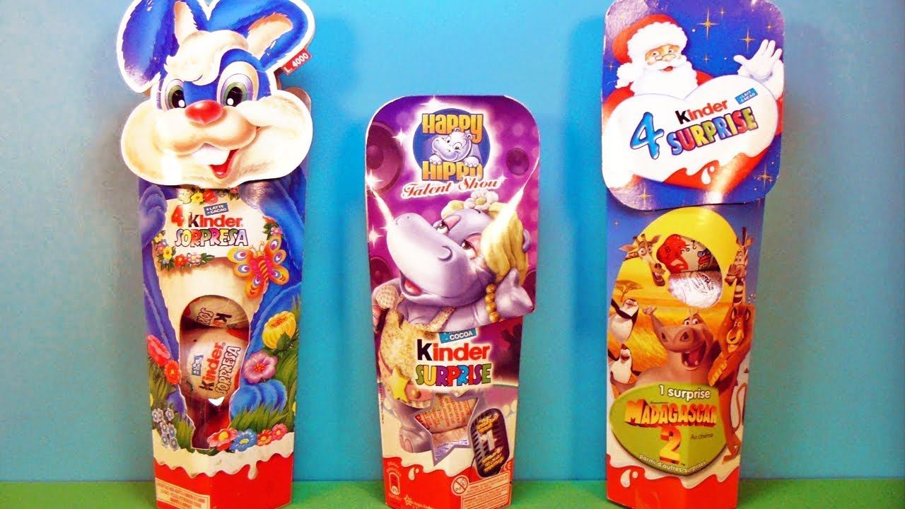 Раритетные Киндер Сюрпризы #7! Мадагаскар 2, Бегемотики Шоу талантов! Kinder Surprise Eggs Unboxing