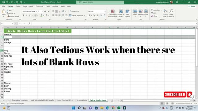 How To Delete Empty Rows With  Excel Shortcuts || ICONIC ACADEMY