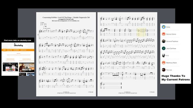 Concerning Hobbits - The Lord Of The Rings - Ukulele Fingerstyle Tab