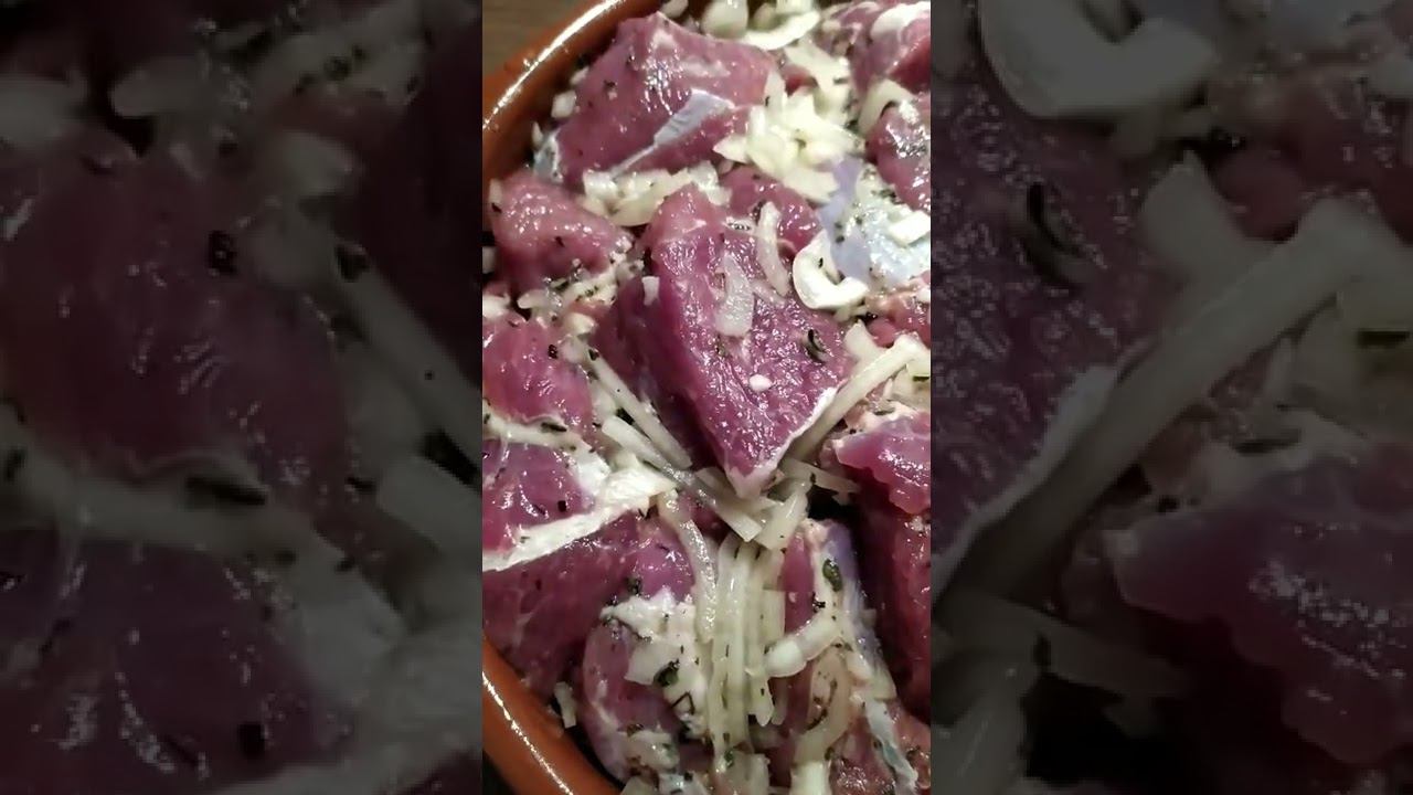 Сочный шашлык из баранины.