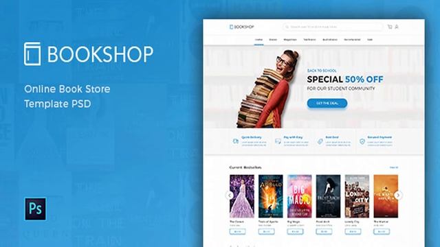 Bookshop - Online Book Store Template PSD | Themeforest Website Templates and Themes