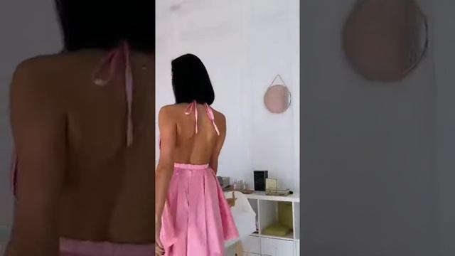 ЭФФЕКТНОЕ РОЗОВОЕ ПЛАТЬЕ МИНИ С ПЫШНОЙ ЮБОЧКОЙ И С ОТКРЫТОЙ СПИНКОЙ БЕРЕЗКА ШОП