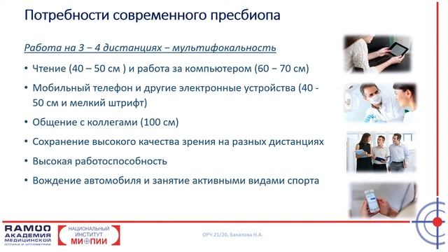 Гиперметропия и пресбиопия: проблемы и методы их решения – Бакалова Наталья Александровна