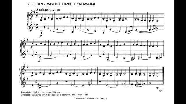 Bartok 44 Duos For 2 Violins No. 2 Maypole Dance