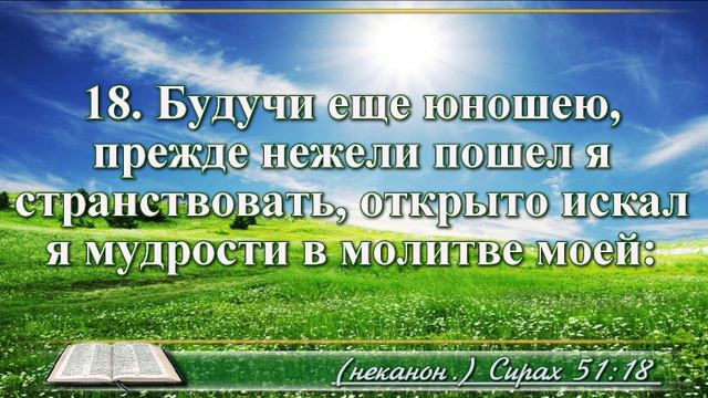 Книга премудрости Иисуса Сына Сирахова с музыкой глава 51 читаем и слушаем