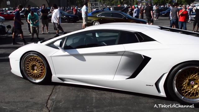 WHAT ARE THOSE?! Lamborghini Aventador On Gold HRE Rims & Sound