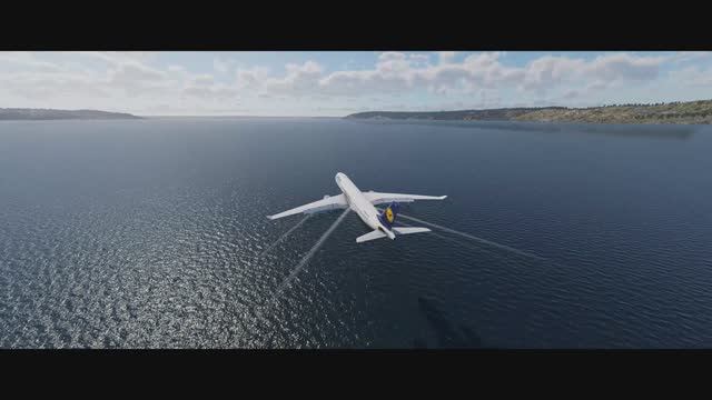 Самолет А-330. Посадка на воду