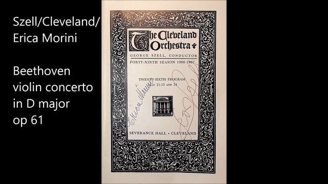 Szell / Cleveland / Morini LIVE 1967 Beethoven Violin Concerto Op.61