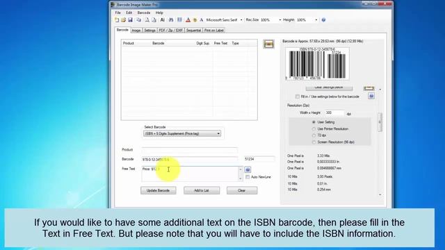Create A ISBN Barcode