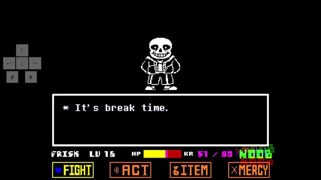UnderTale HardMode Sans Full fight by SIKI Noob mode