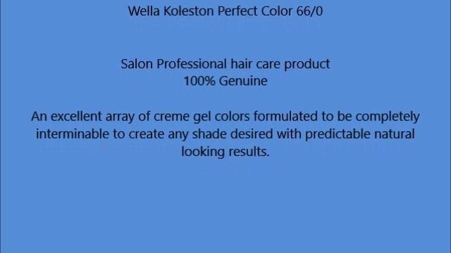 Wella Koleston Perfect Color 66 0