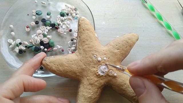 Елочная игрушка из папье маше Морская звезда своими руками. Пошаговый мастер класс для начинающих.