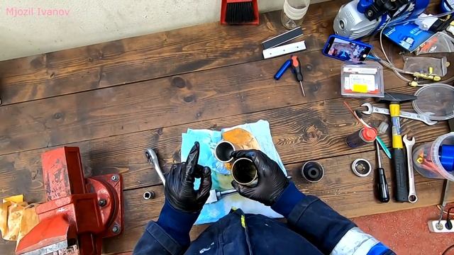 Обслуживание заднего амортизатора SHOWA от Honda Crf450r Вакуумирование