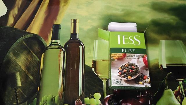 Чай зеленый TESS FLIRT - С Клубникой и вкусом персика обзор и впечатления