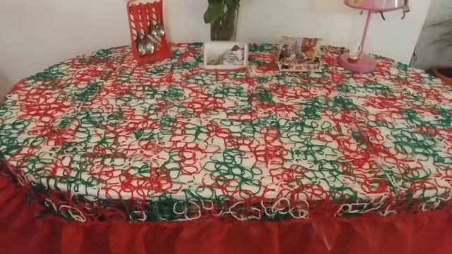 Крейзи вул Скатерть в технике Крейзи вул. Crazy Wool Tablecloth.