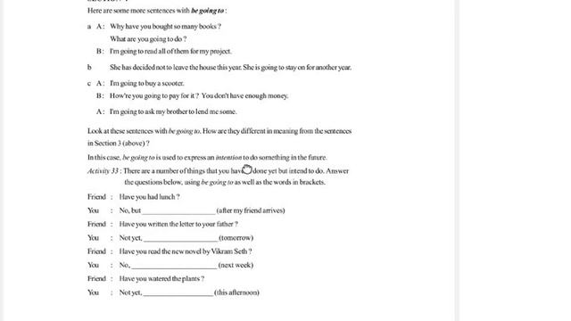 Future Time Reference CHSE Invitation To English 4 Activity 31 To 34 Question Answer Grammar Tense