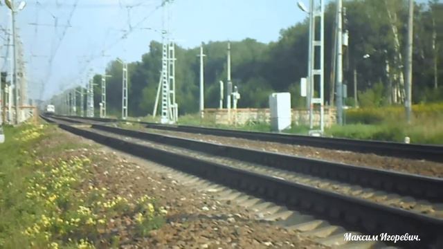 Электровоз ЭП20 014 со скоростным поездом,''Стриж'' Нижний новгород, Москва - ст. Павловский посад