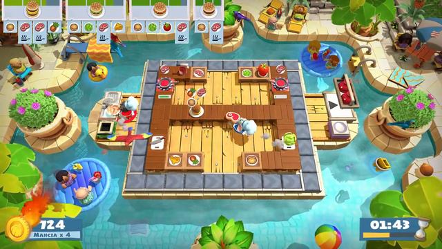 (outdated) Overcooked 2. Surf 'n' Turf 2-3 | 2 Players Online Coop | Score: 1552