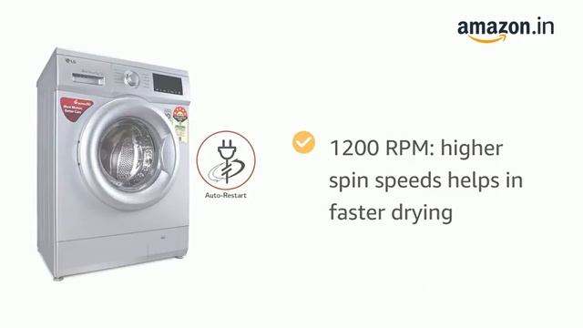 LG 7.0 Kg 5 Star Inverter Fully-Automatic Front Loading Washing Machine (FHM1207ADL, Silver,6 Motio