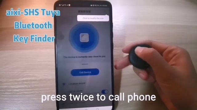 Aixi-SHS Bluetooth Key Finder Anti-Lost Alarm Smart Tracker Tuya Smart/Smart Life APP