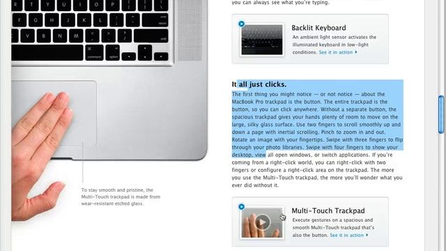 Product Feature Delighter Example - MacBook Pro Touchpad