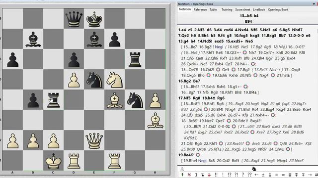 22 Сицилианская защита за белых. Вариант Найдорфа - Острая игра после 13...b5-b4