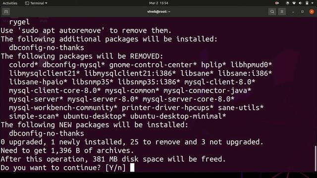 Uninstall mysql from ubuntu