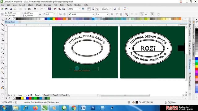 CARA MEMBUAT STEMPEL ELIPS DENGAN CORELDRAW X7 - Free Download .cdr