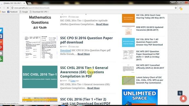 how to download all shift chsl 2016 gs question in 1 pdf in hindi or english