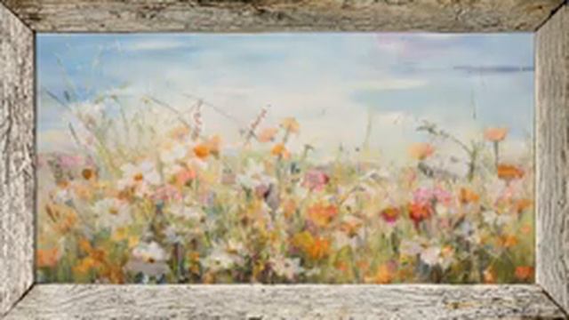 Summer Wildflower Paintings In Rustic White Frame 🌻 Art Screensaver For TV 🌷 12 Hours 30 Paintings