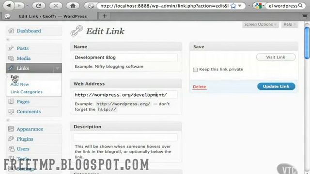 13 Exploring The Links Category - Wordpress Tutorials