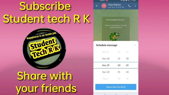 How to schedule message on Telegram app Send message on scheduled time in telegram application
