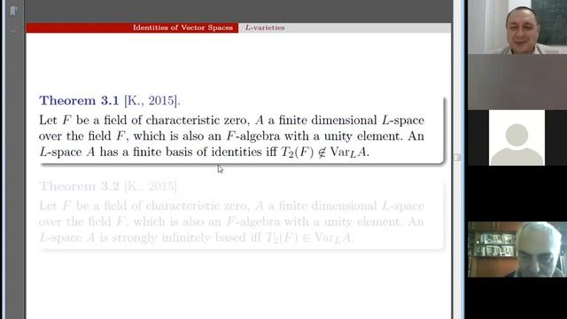 Identities Of Vector Spaces And Nonassociative Linear Algebras. A. Kislitsin. Algebra-Logic. Sofia