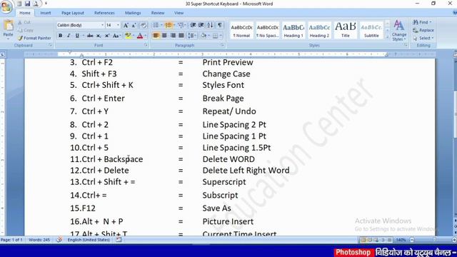What Are The 30 Shortcut Keys In Microsoft Word?