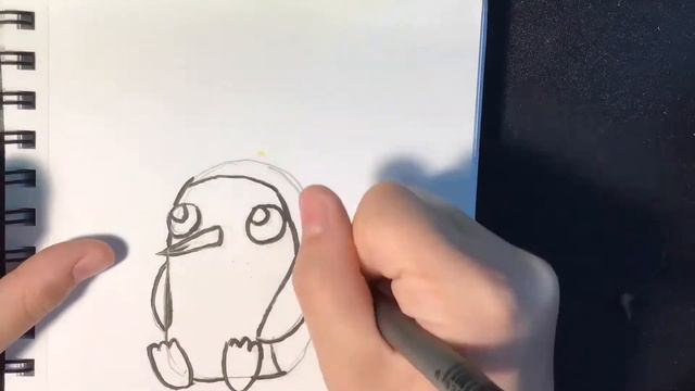 Drawing Gunter The Penguin From Adventure Time