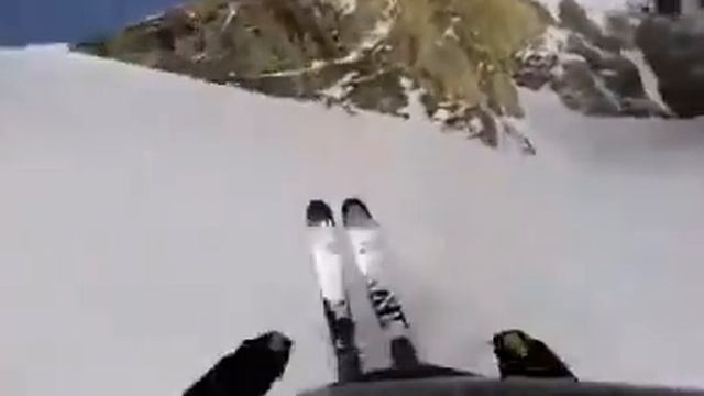 Экстрим на лыжах! Жесть!