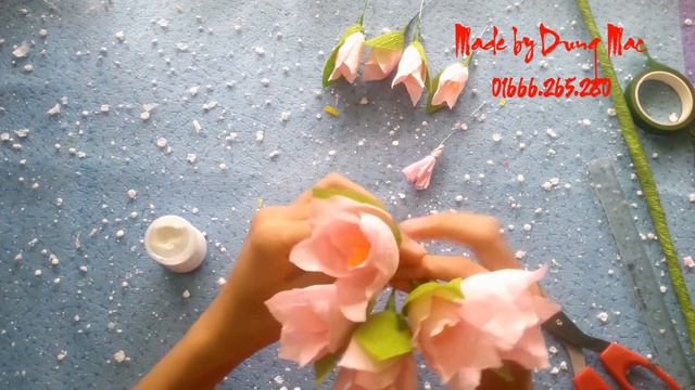 HOW TO MAKE Paper Flowers - Gladiolus Crepe Paper Flower Tutorial - Step By Step